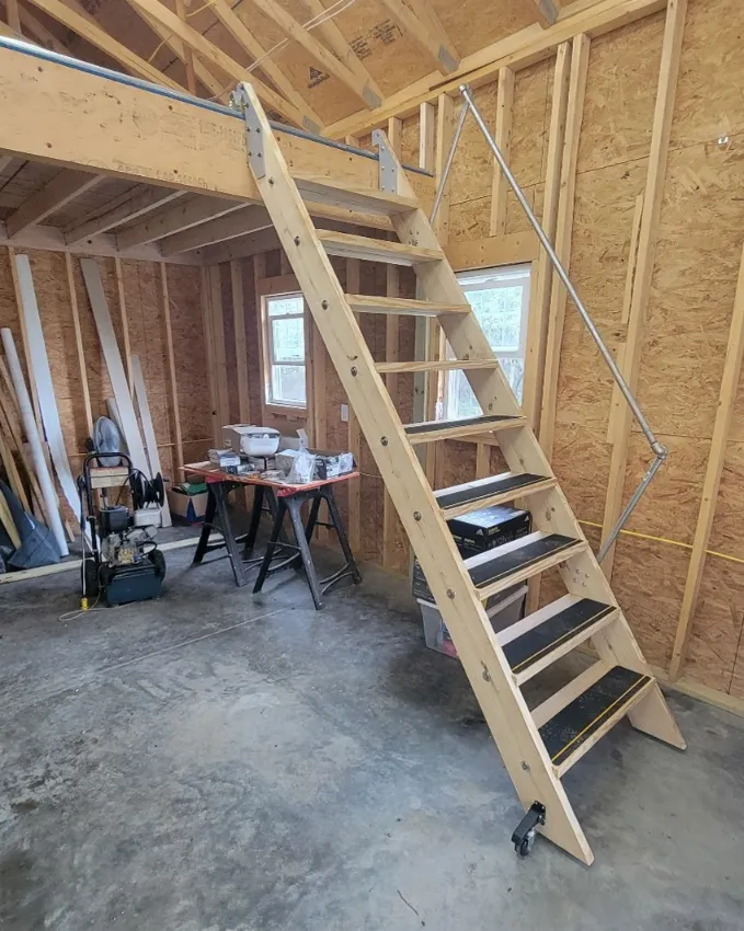 Custom built loft ladder.